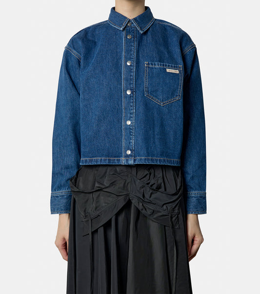 AR-Crop Dad Denim Shirt