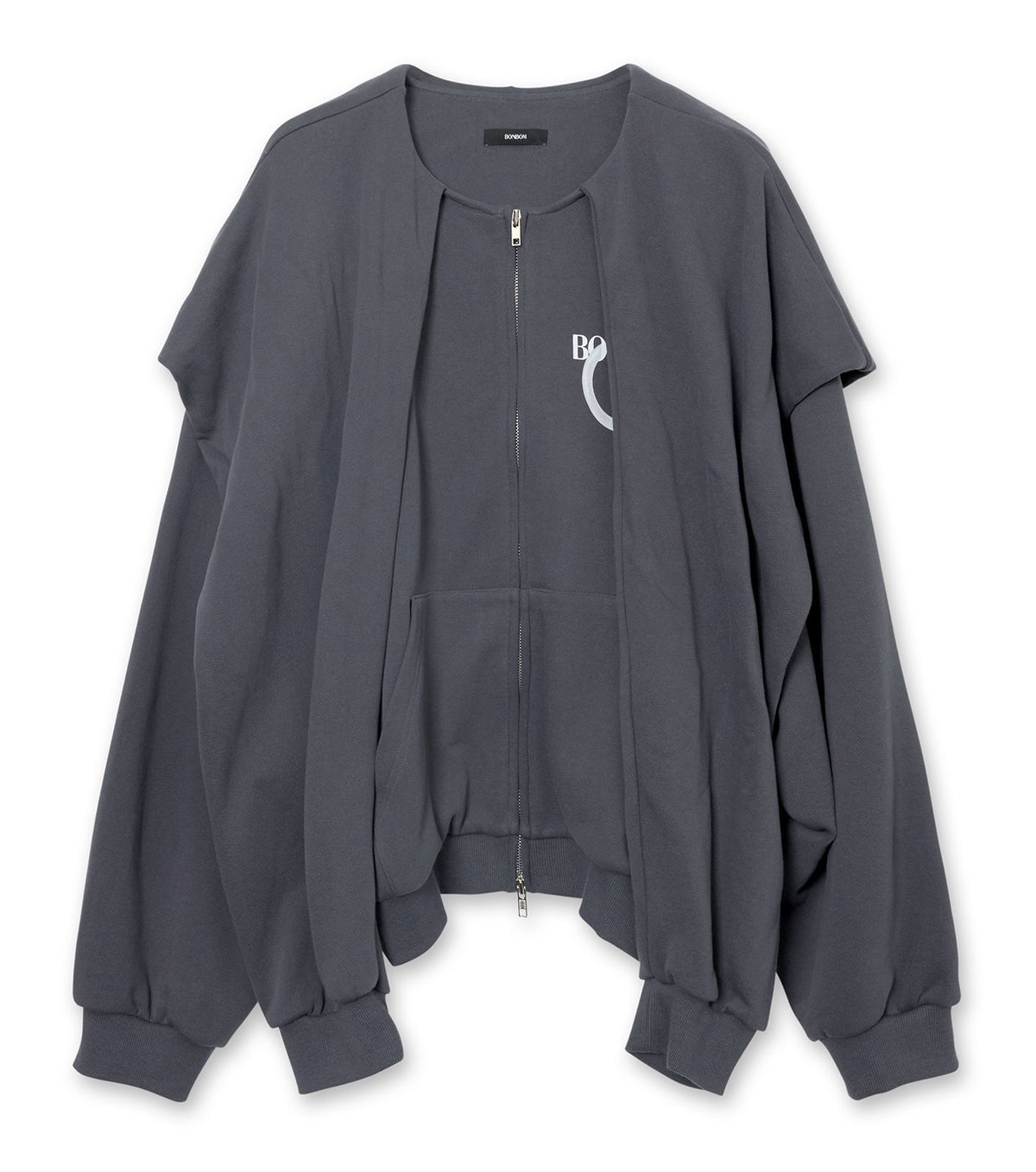 Sleeve Hoodie Zip-Up Jacket