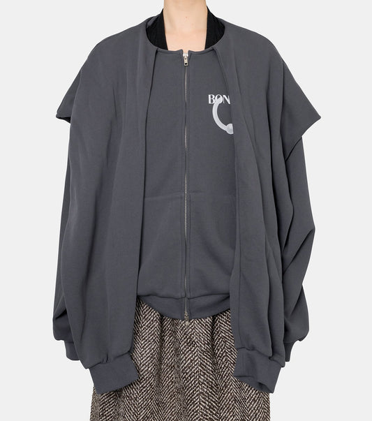 Sleeve Hoodie Zip-Up Jacket