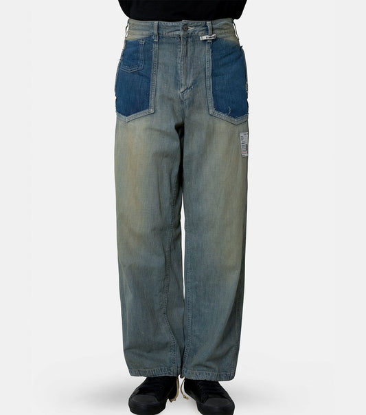 CUT OFF DENIM PANTS