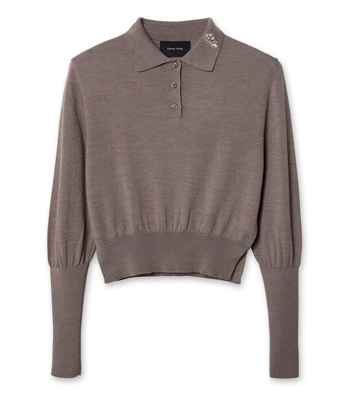 Merino Silk Knit Polo w/Emb