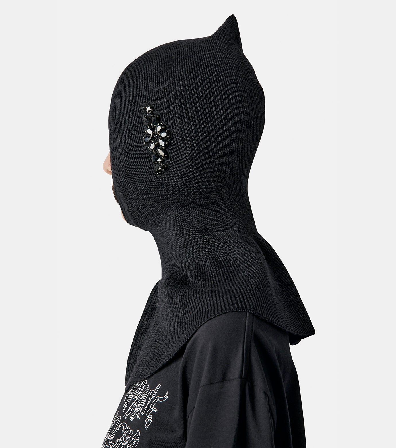 Pointed Merino Silk Knit Balaclava w