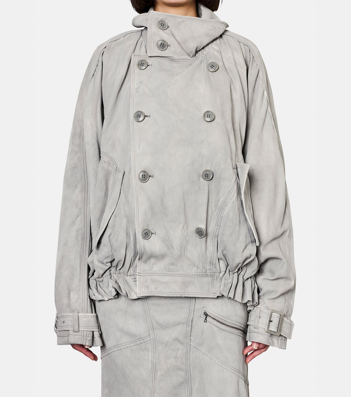 Pigment Wased Double Breasted Jacket