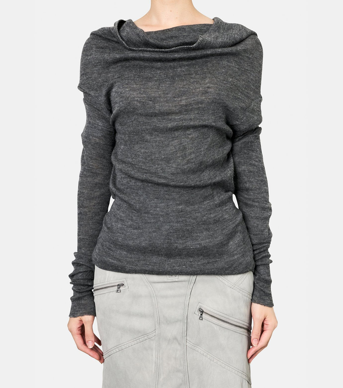 Baby Alpaca Draped Knit Top