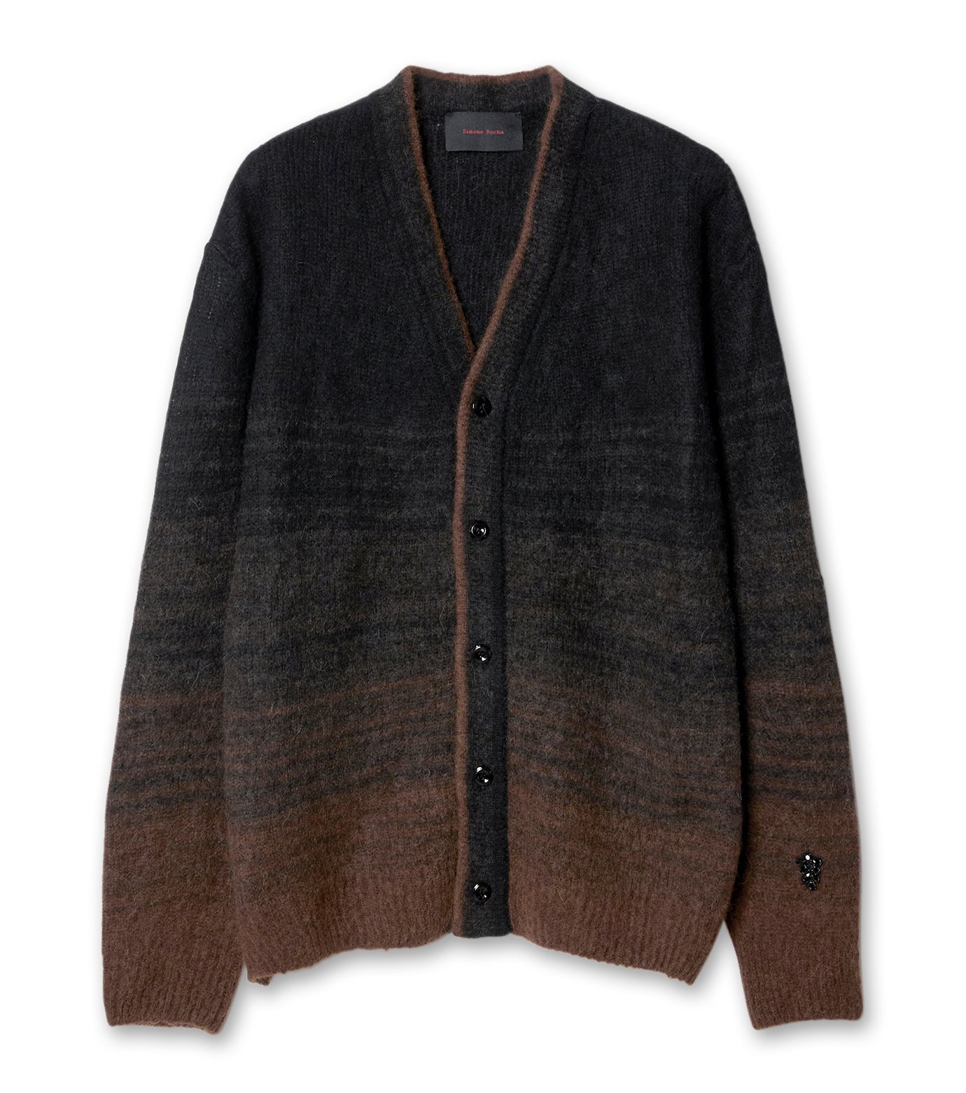 ALPACA KNIT RELAXED CARDIGAN W/ EMB