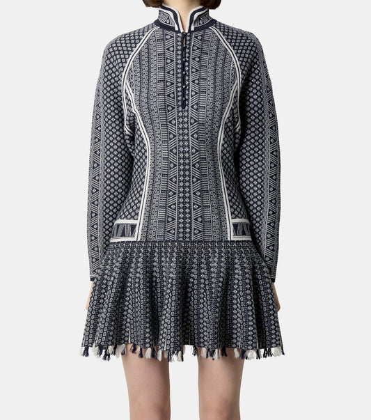 Pottery Jacquard Knit Dress