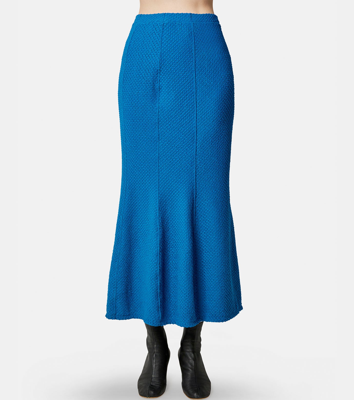 Shirring Jersey Jacquard Flare Skirt