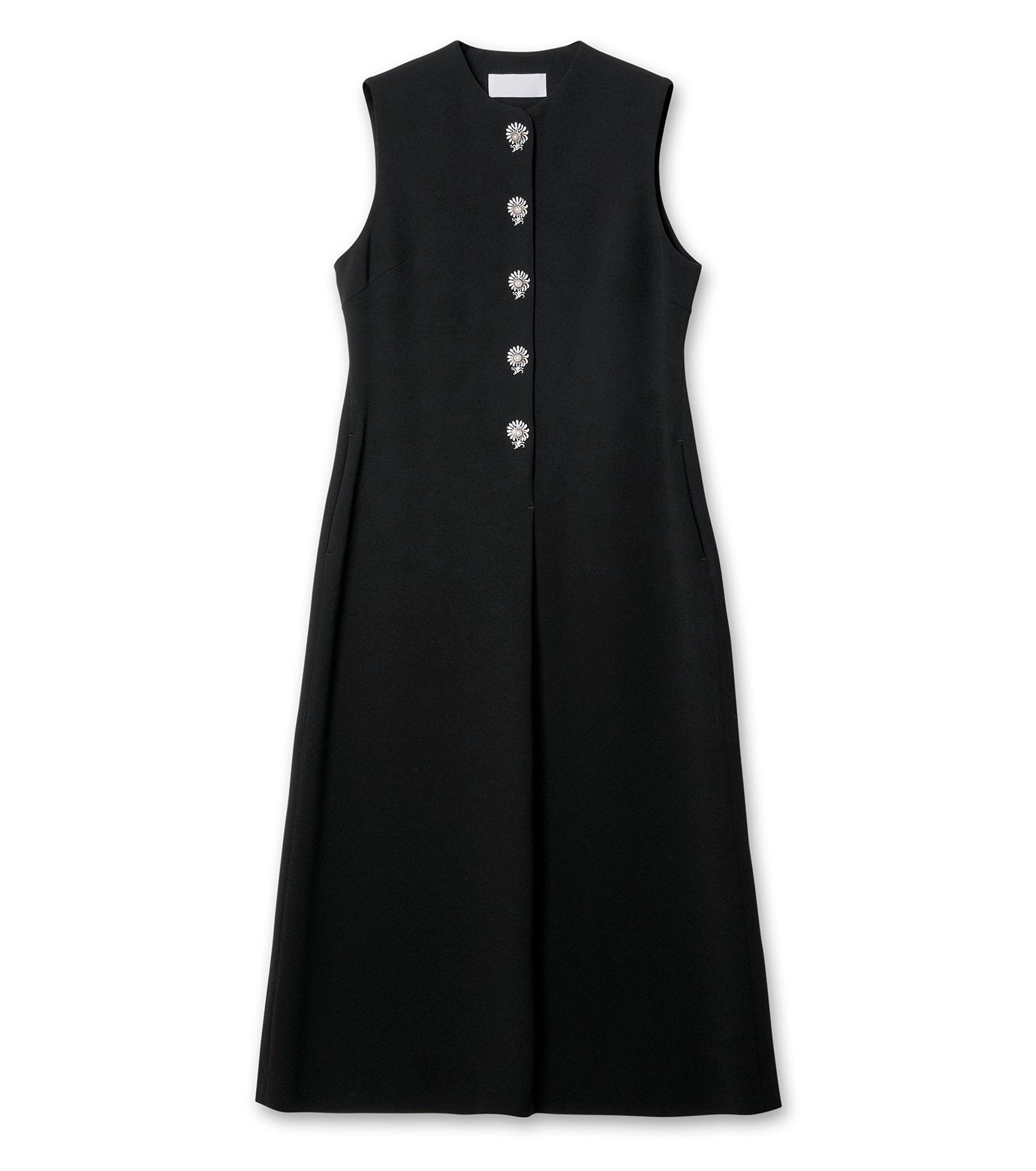 Flower Button Emb Sless Dress