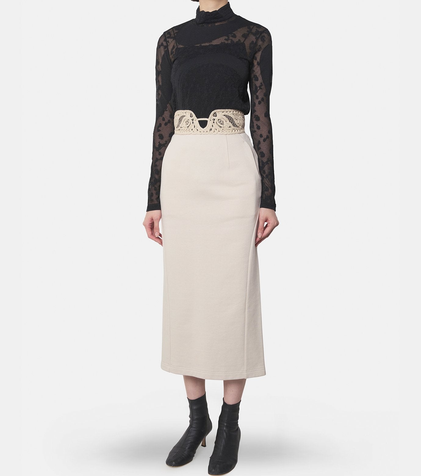 Sheer Knit Highneck Top