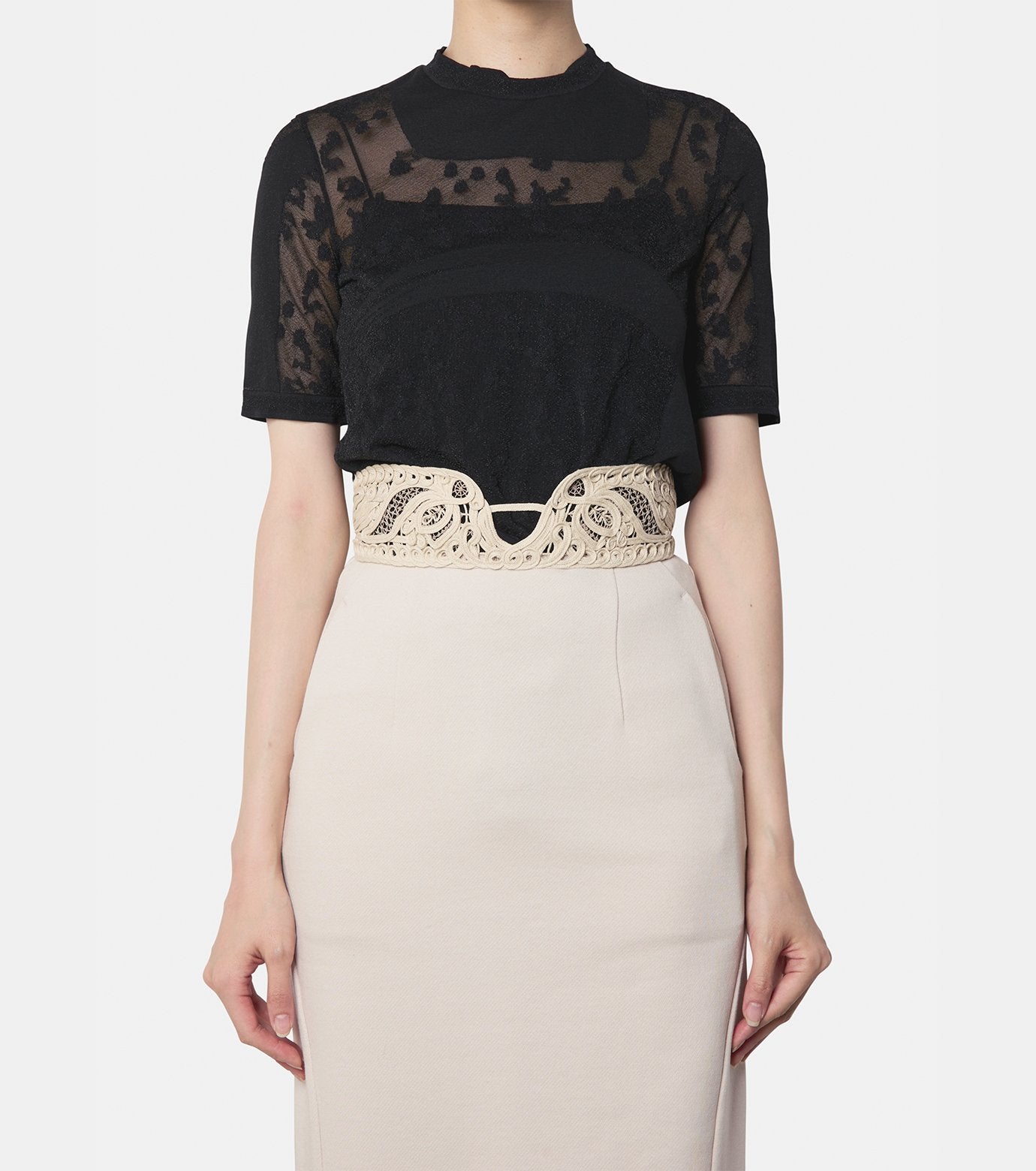 Sheer Knit SS Top