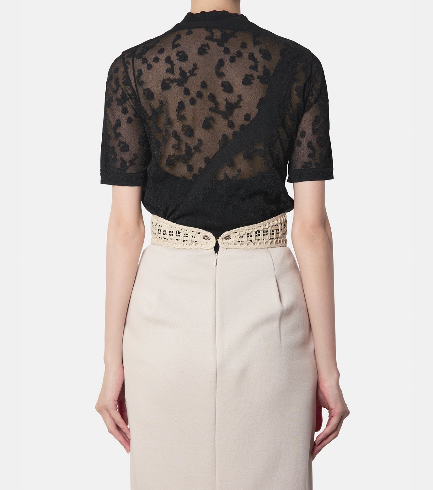 Sheer Knit SS Top