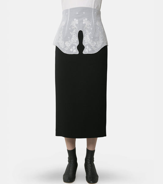 Cotton Lace Peplum Skirt