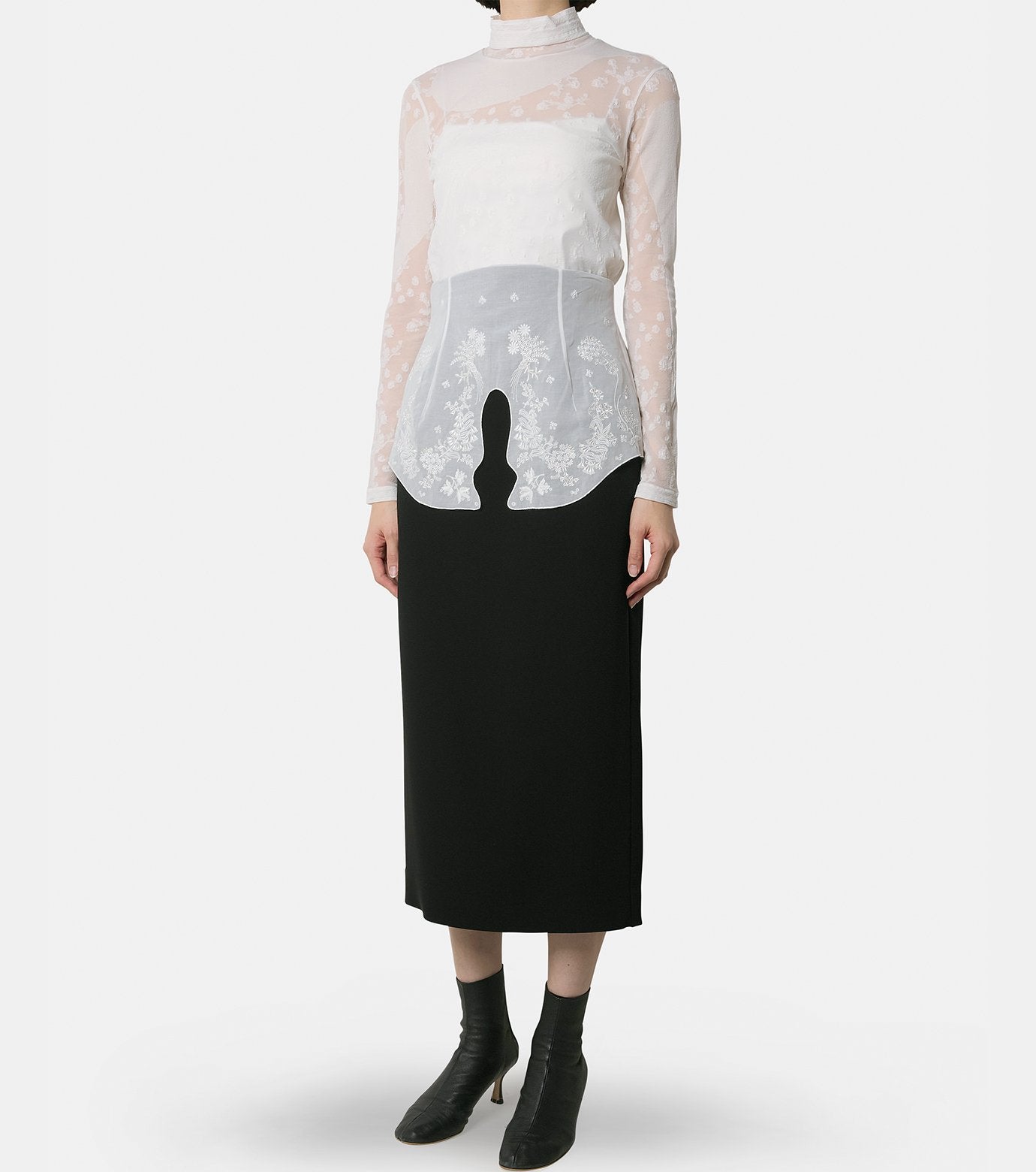 Cotton Lace Peplum Skirt