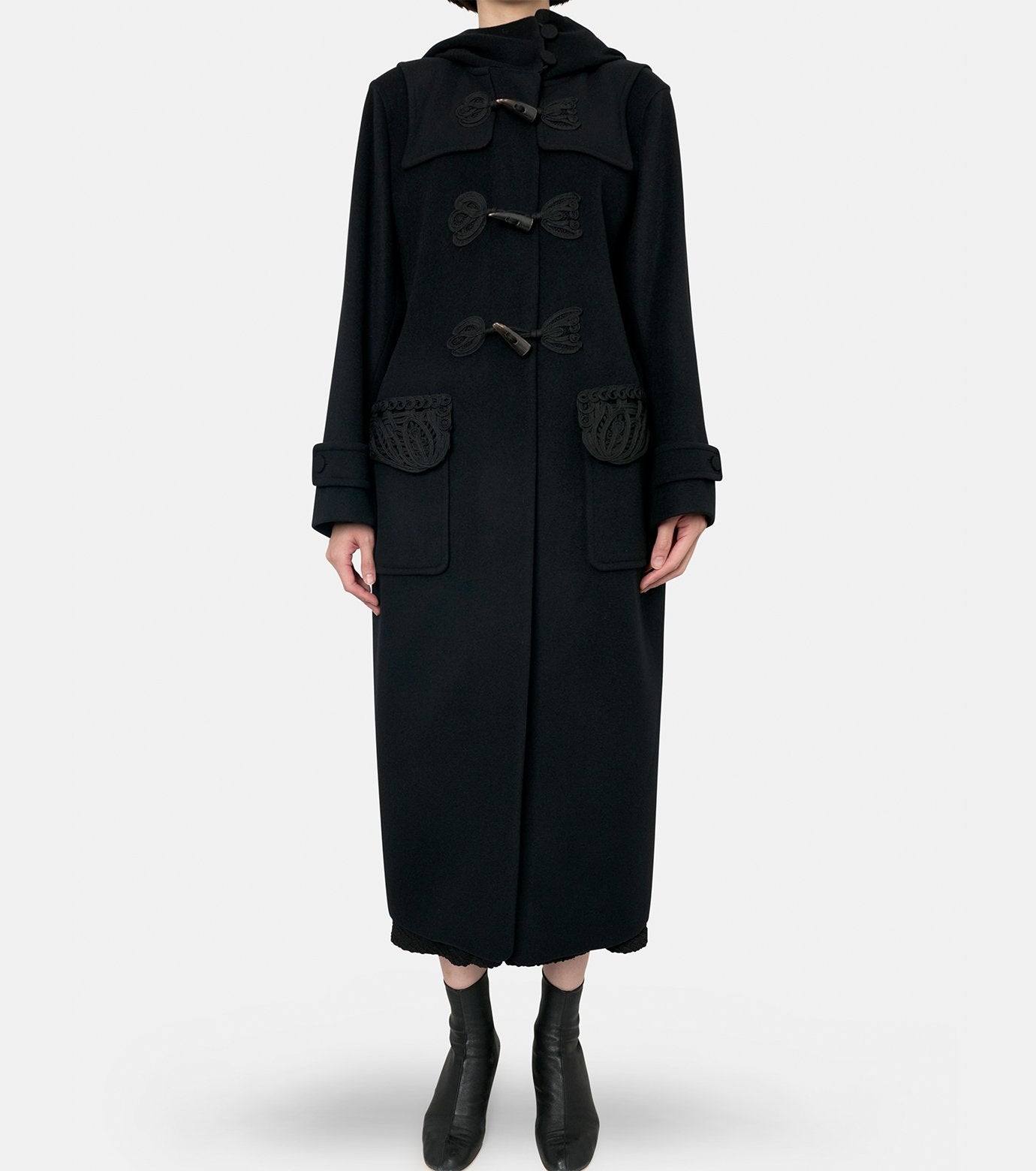 Cording Emb Duffle Coat