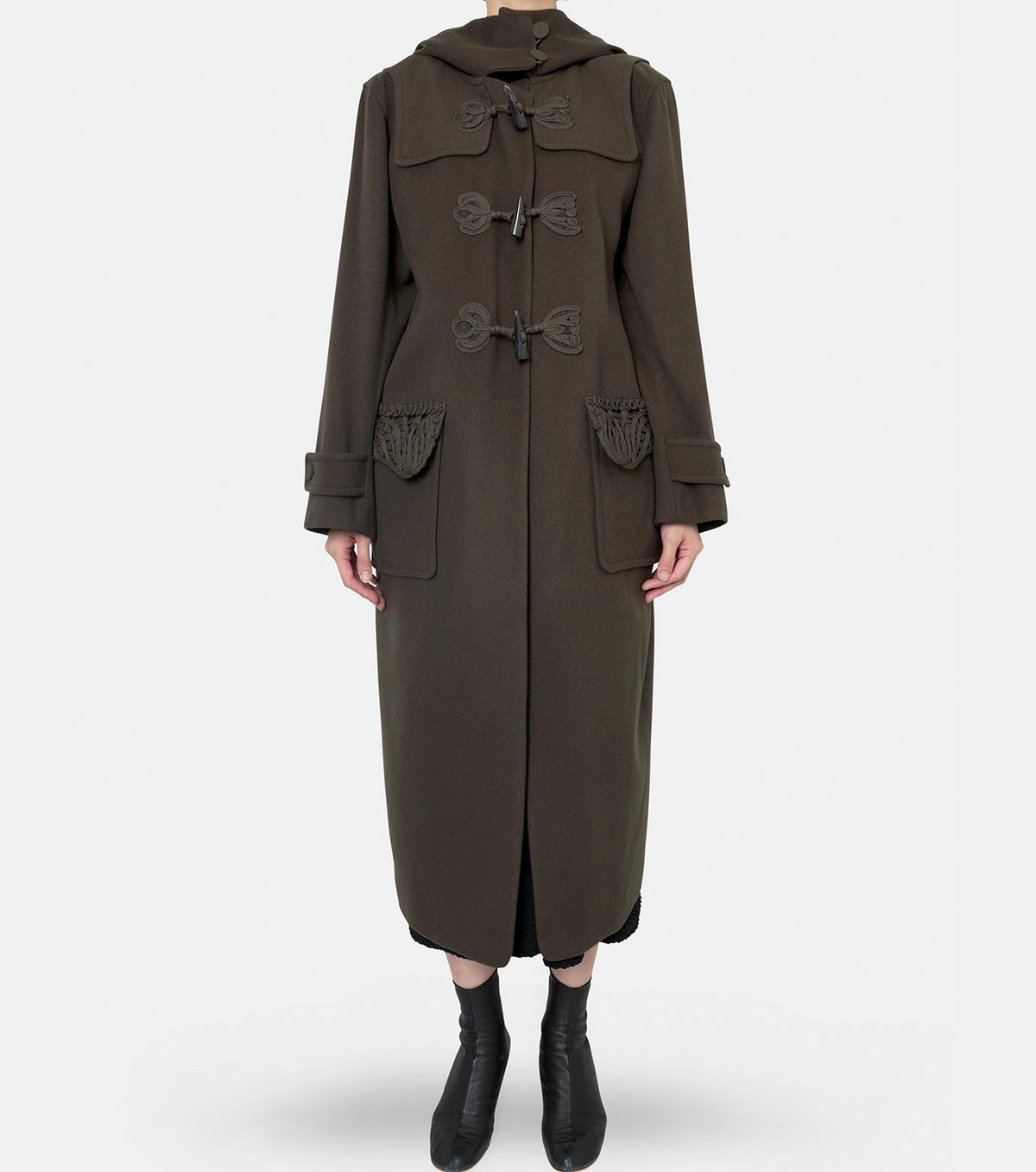 Cording Emb Duffle Coat
