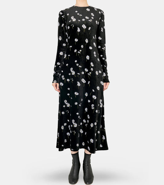 Velour Jersey Floral Dress
