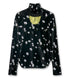 Velour Jersey Floral High Neck Top