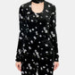 Velour Jersey Floral High Neck Top