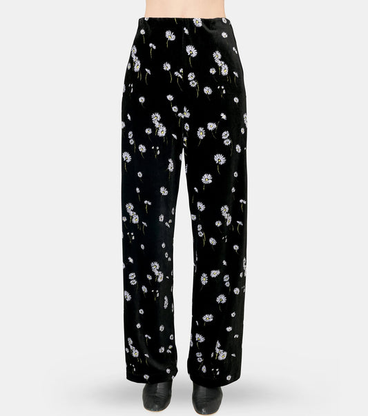 Velour Jersey Floral Trousers