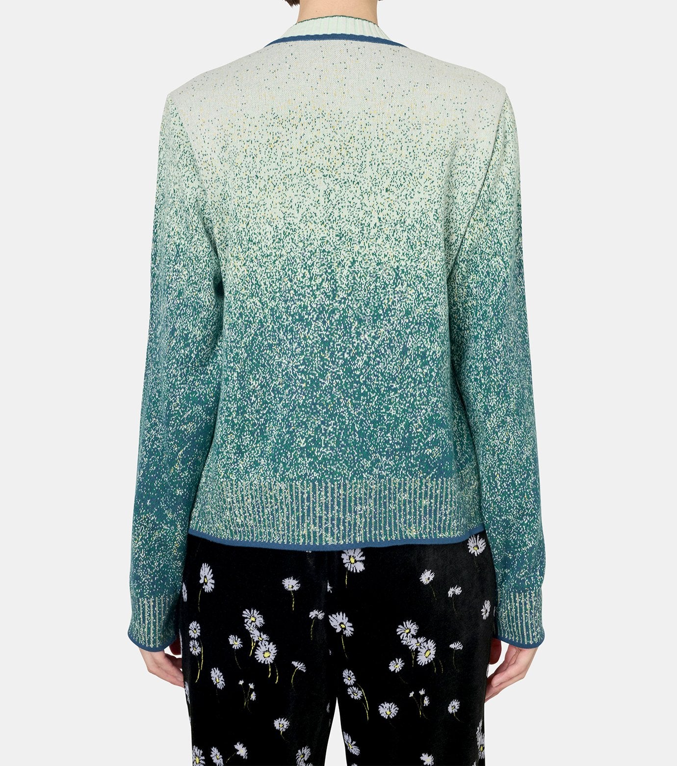 Floral Jqd Graphic Knit Cardigan