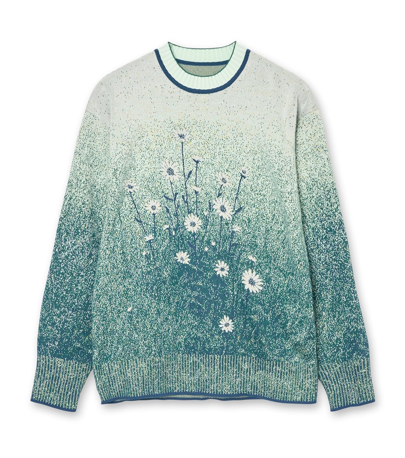 Floral Jqd Graphic Knit Top