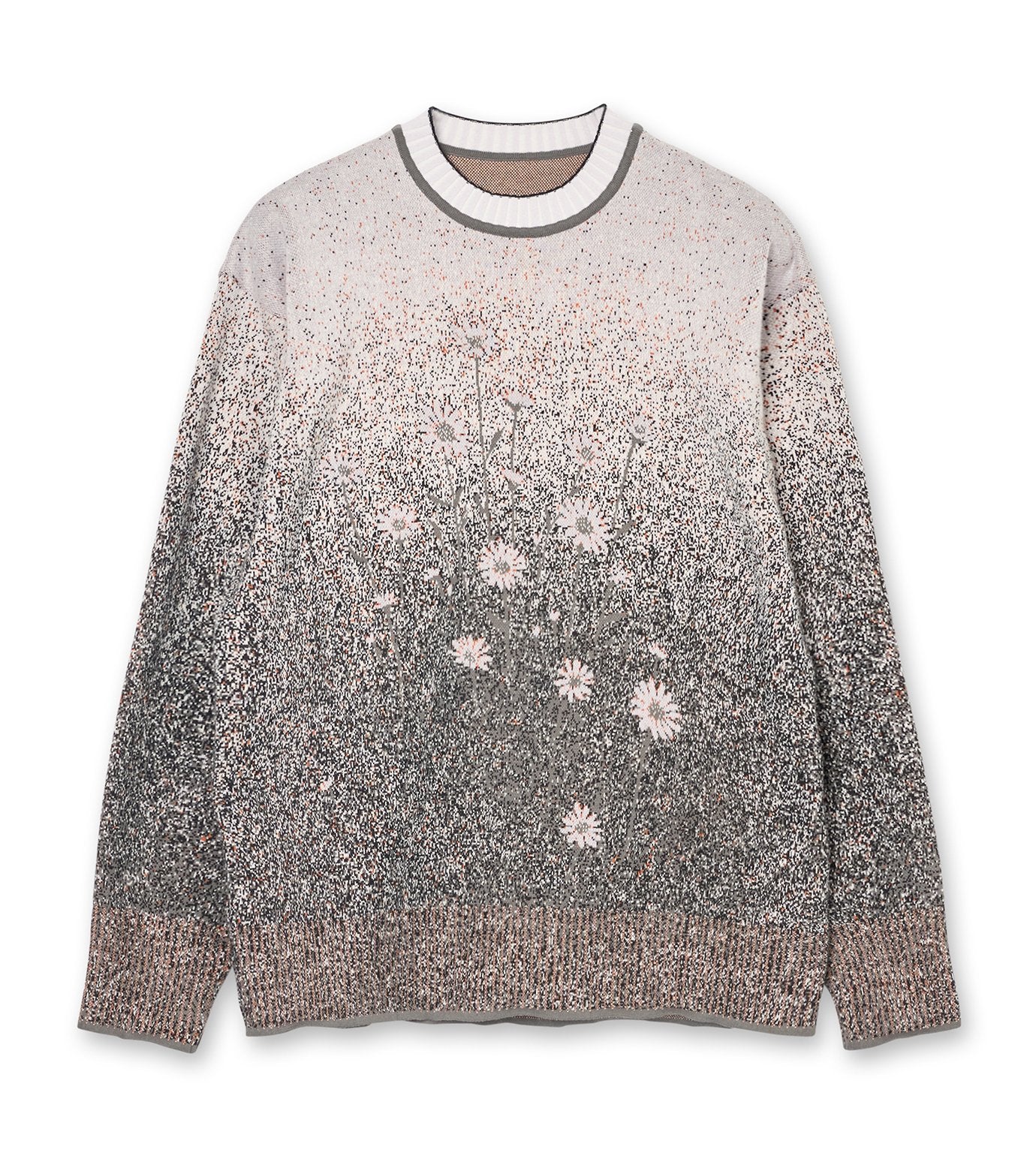 Floral Jqd Graphic Knit Top