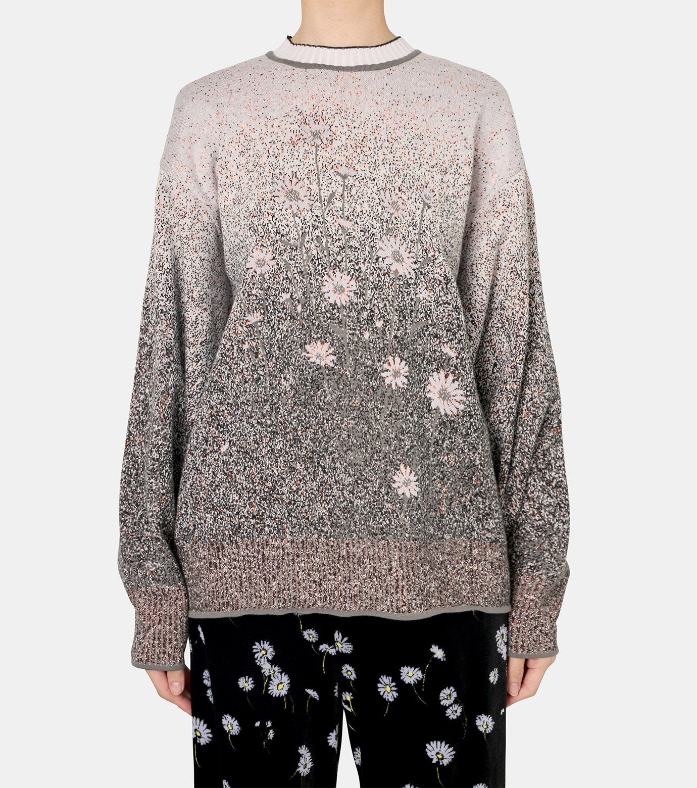 Floral Jqd Graphic Knit Top