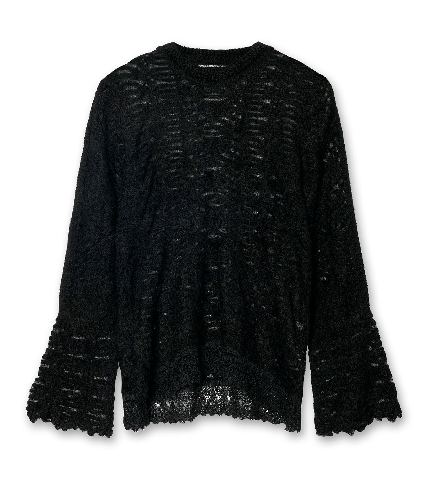 Sheer Jqd Mole Knit Top