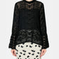 Sheer Jqd Mole Knit Top