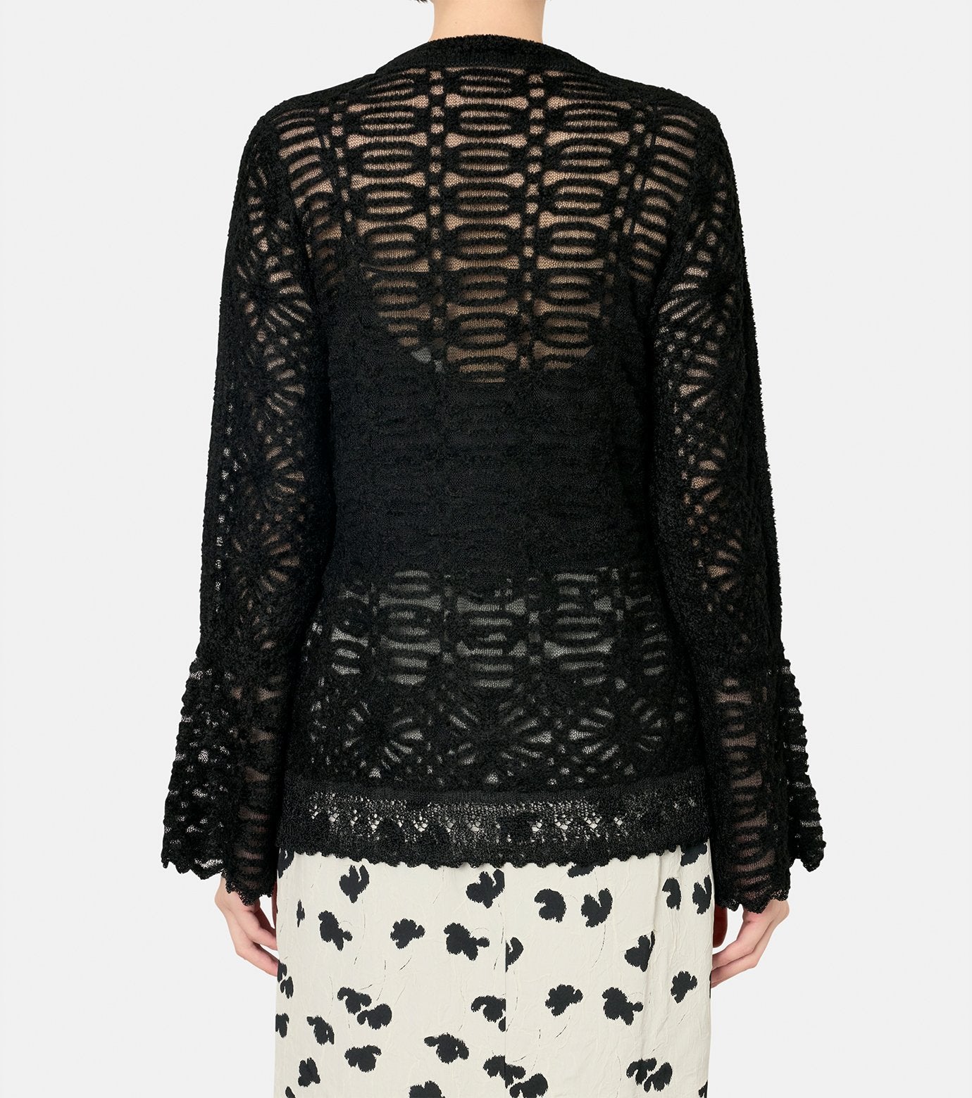 Sheer Jqd Mole Knit Top