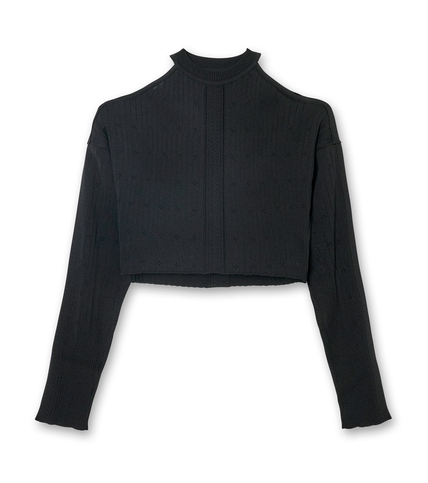 Ribbed Eyelet Knit LS Top