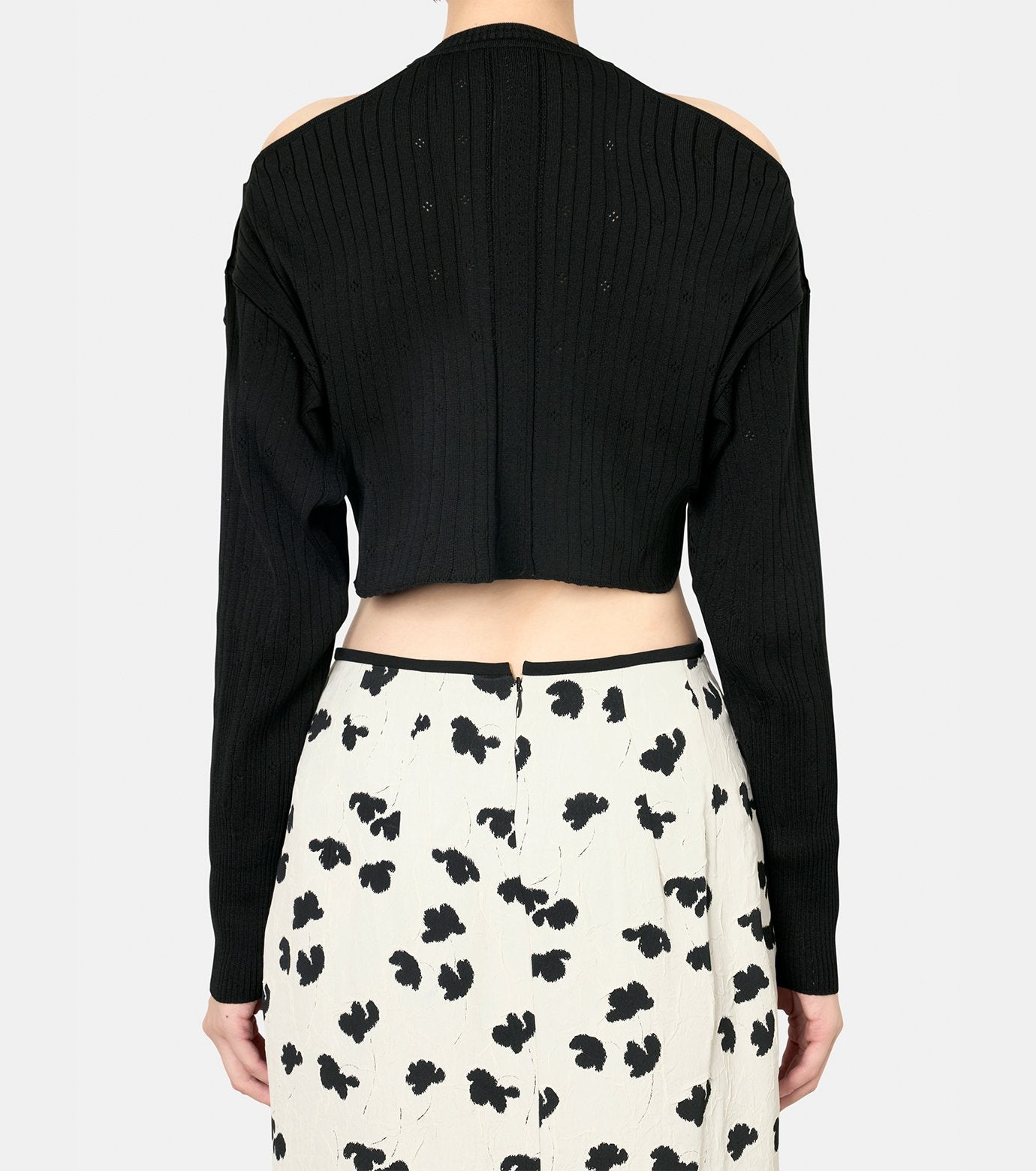 Ribbed Eyelet Knit LS Top