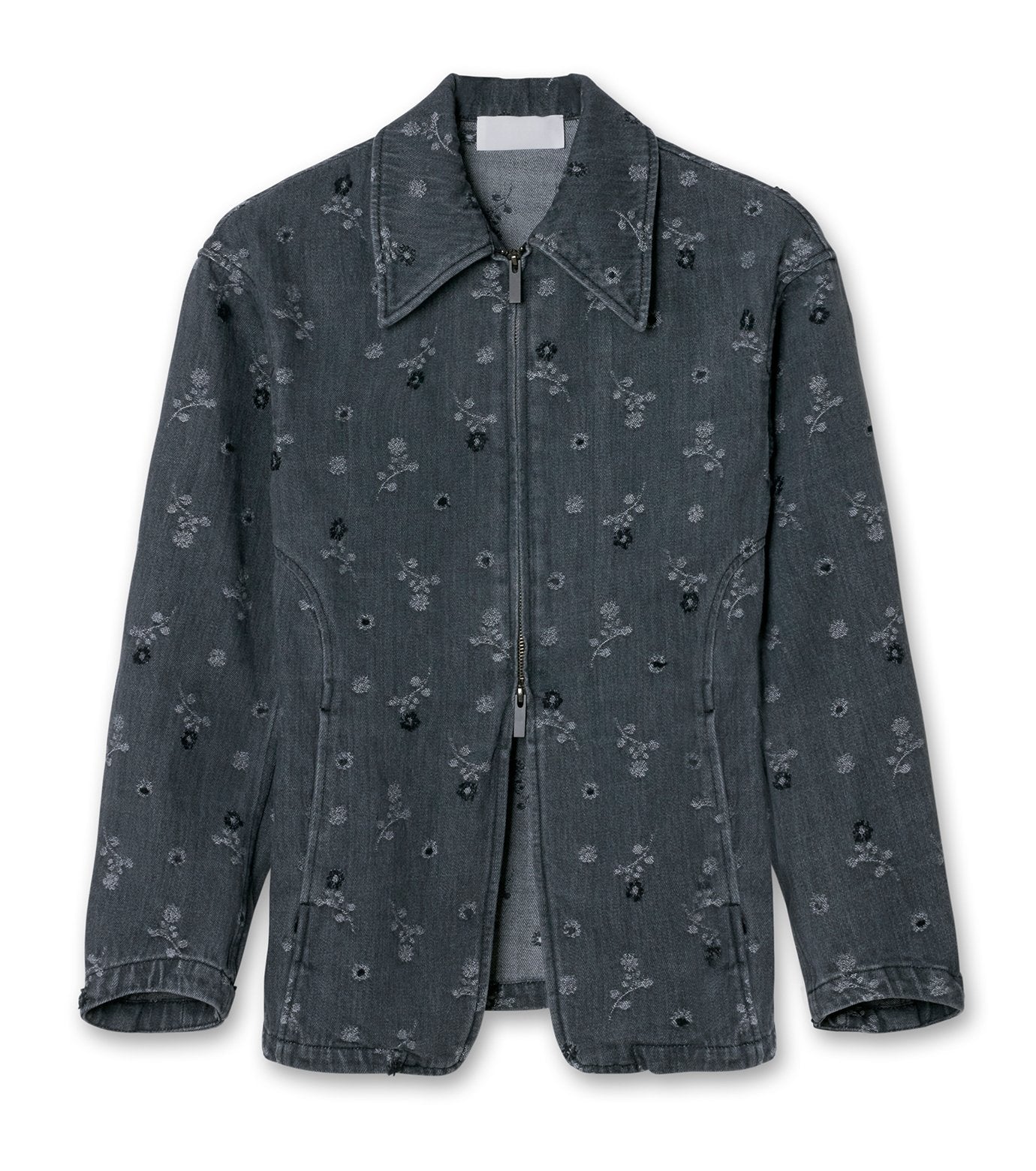 Flower Motif Denim Jacket