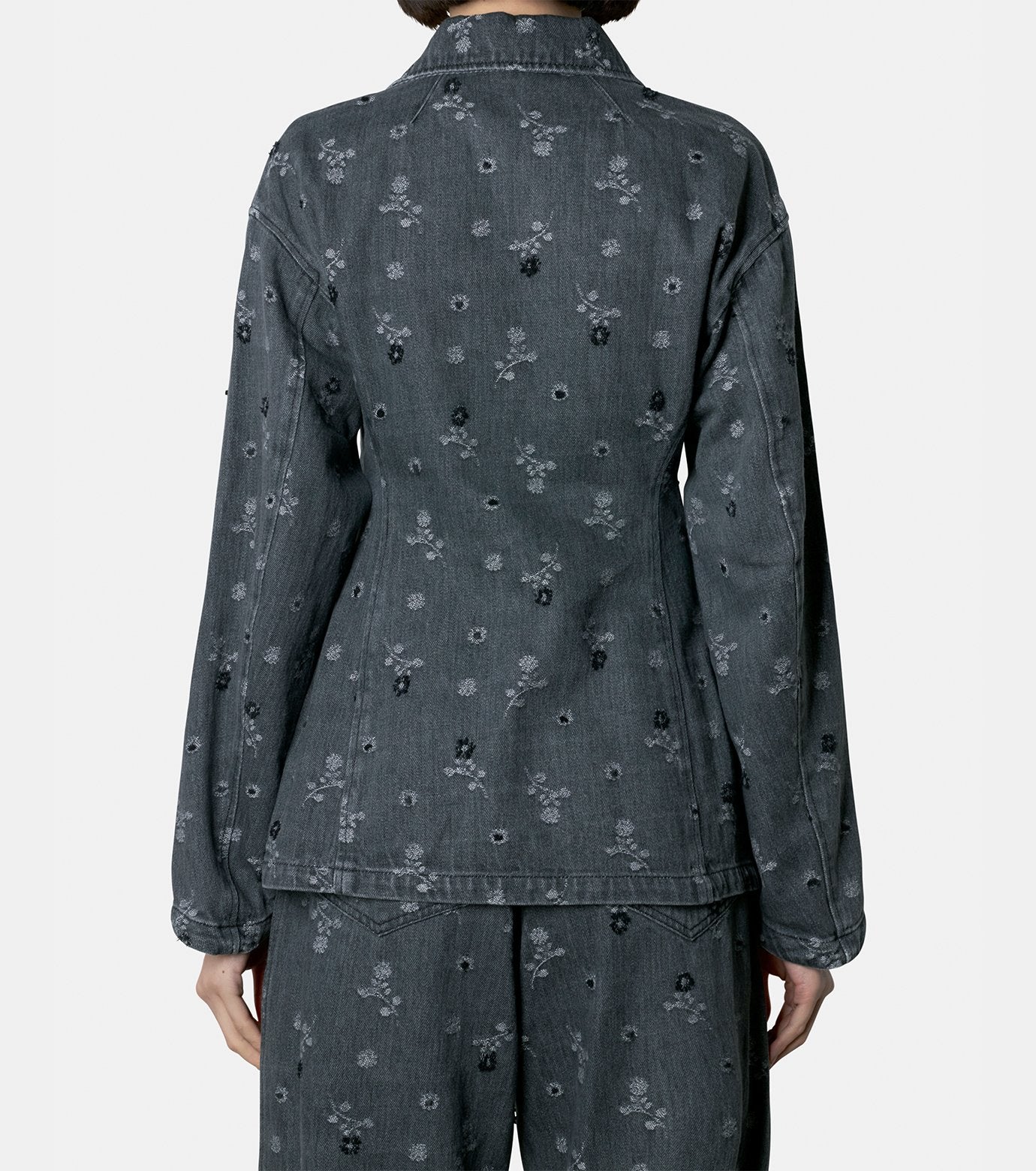 Flower Motif Denim Jacket