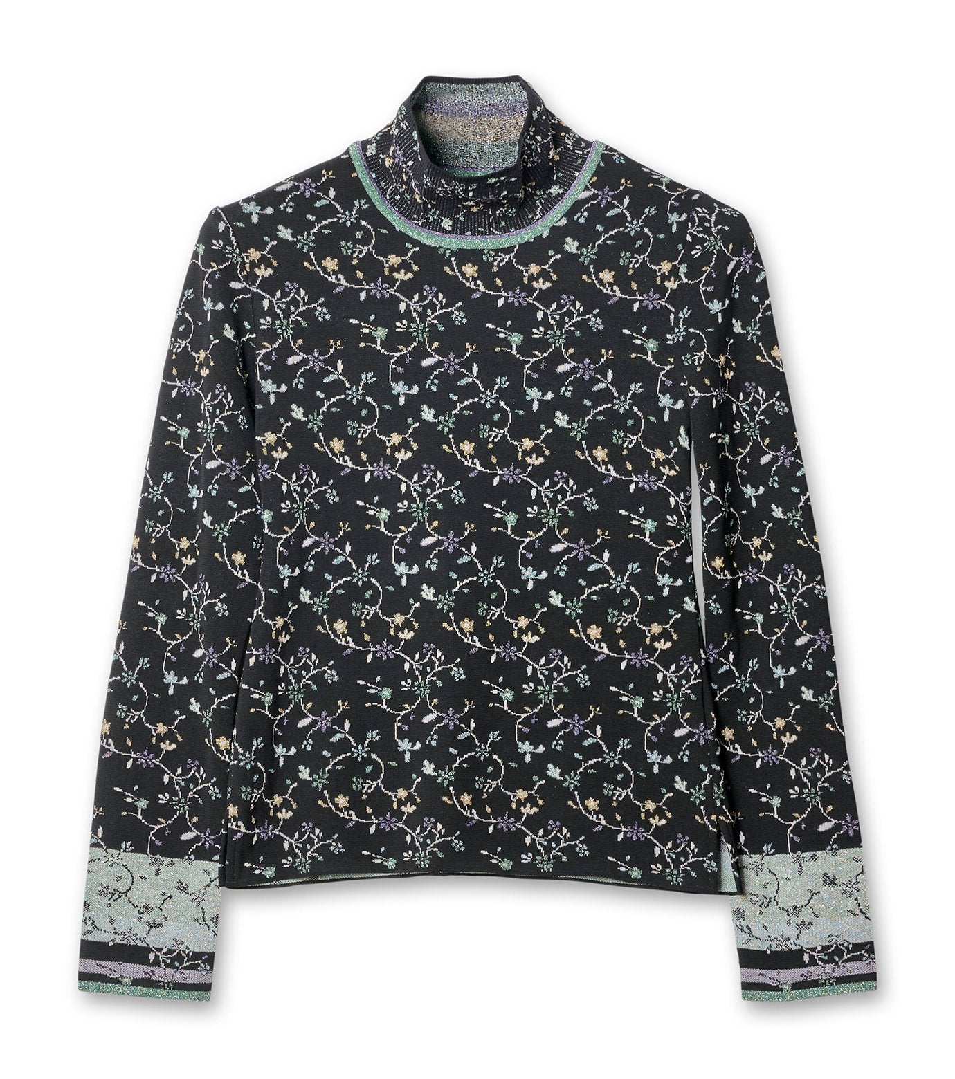 Floral Jacquard Highneck