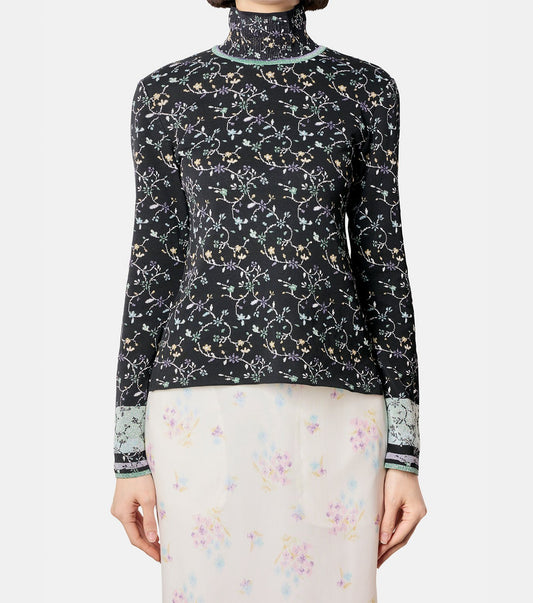 Floral Jacquard Highneck