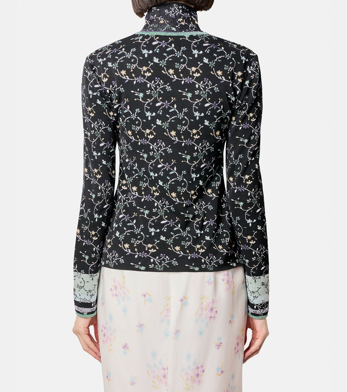 Floral Jacquard Highneck