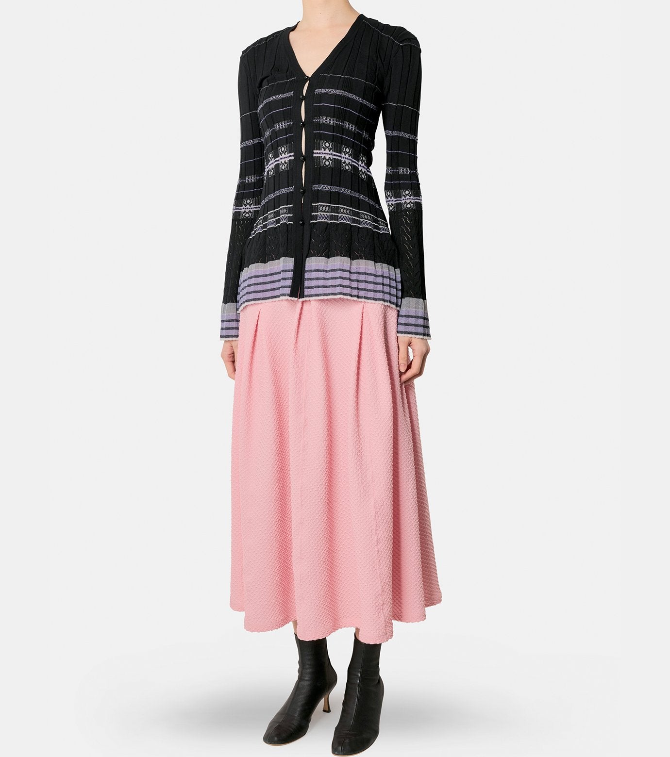 Rib Lace Knit Cardigan