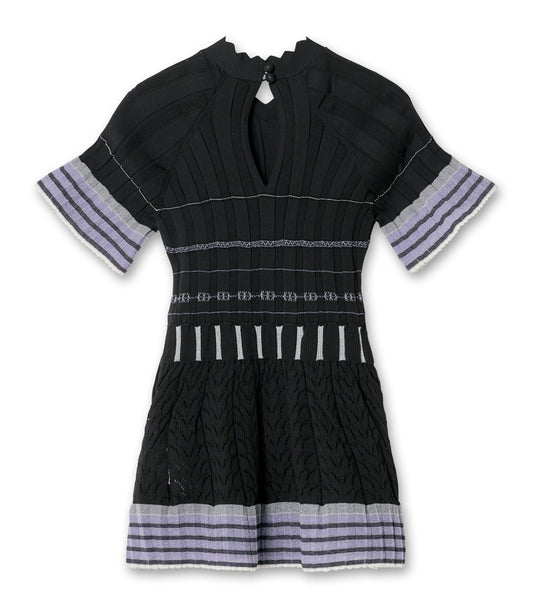 Rib Lace Knit SS Top