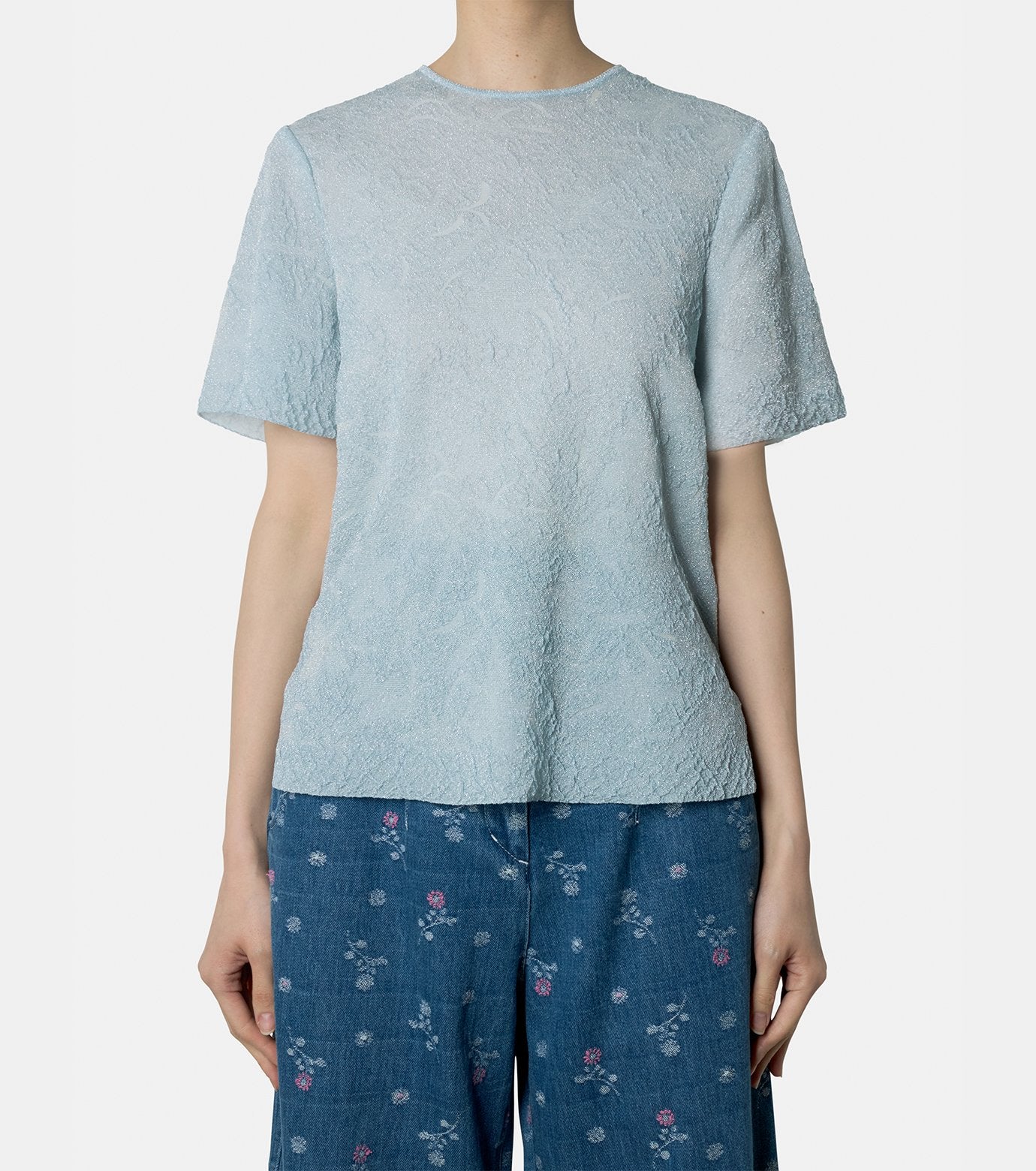 Sheer Flower Oversize T-Shirt
