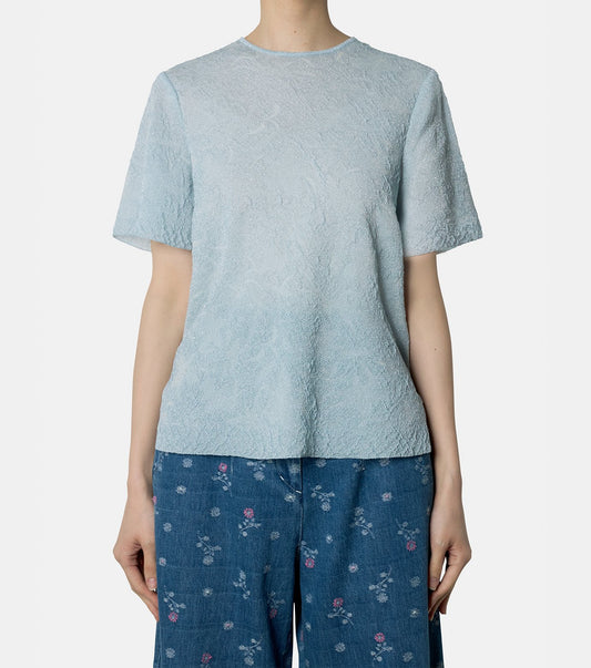 Sheer Flower Oversize T-Shirt