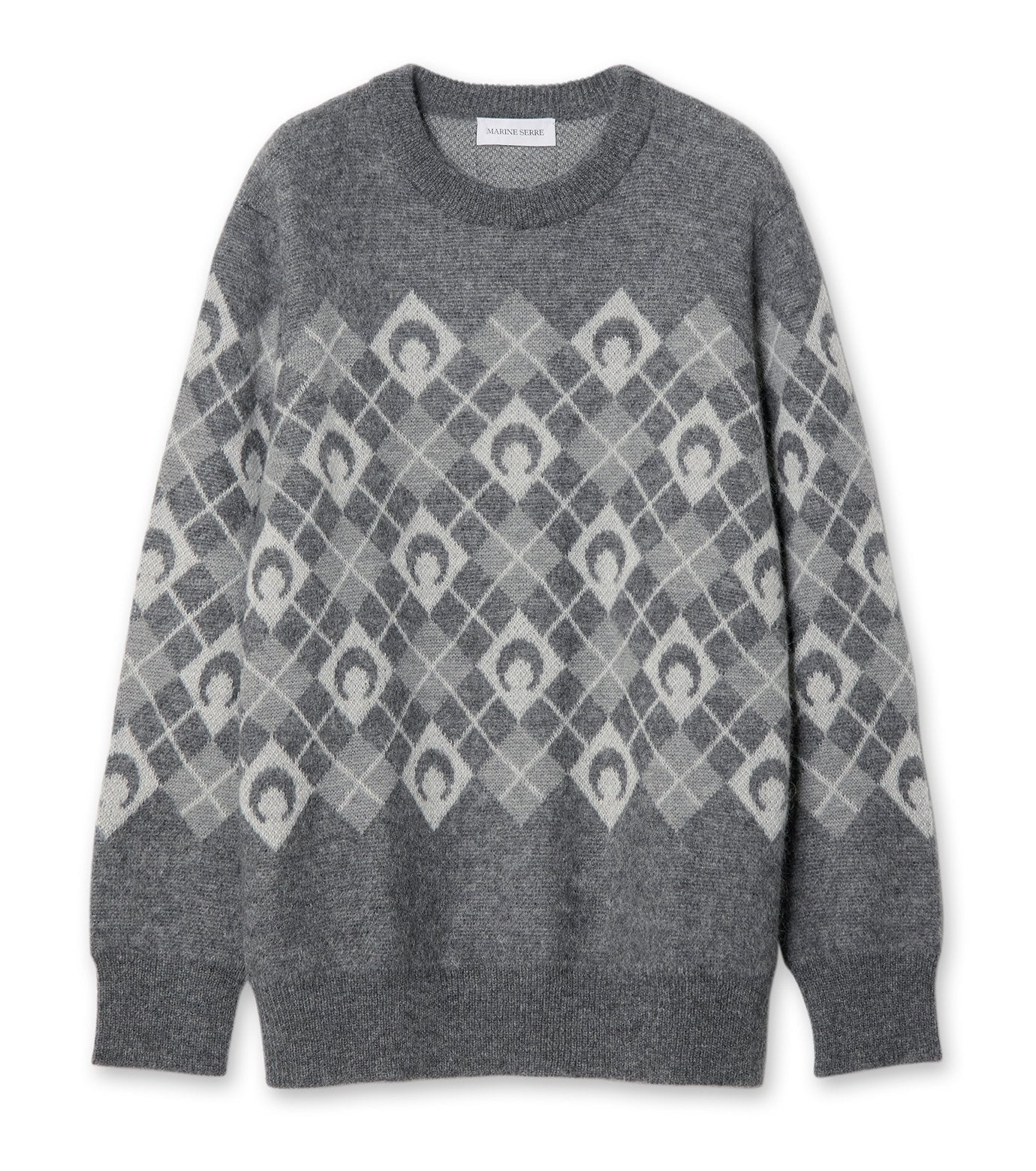 MOON ARGYLE KNIT CREWNECK SWEATER