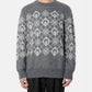 MOON ARGYLE KNIT CREWNECK SWEATER