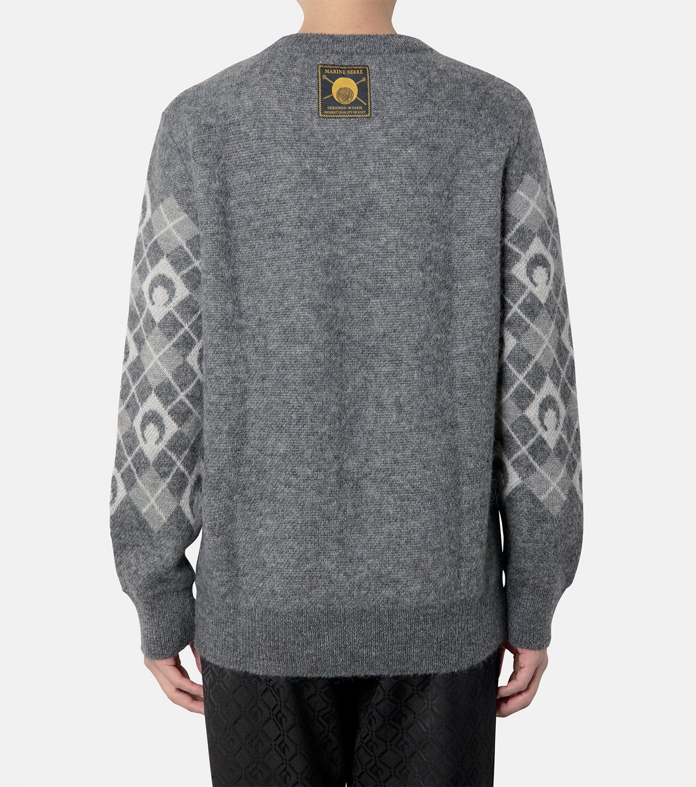 MOON ARGYLE KNIT CREWNECK SWEATER