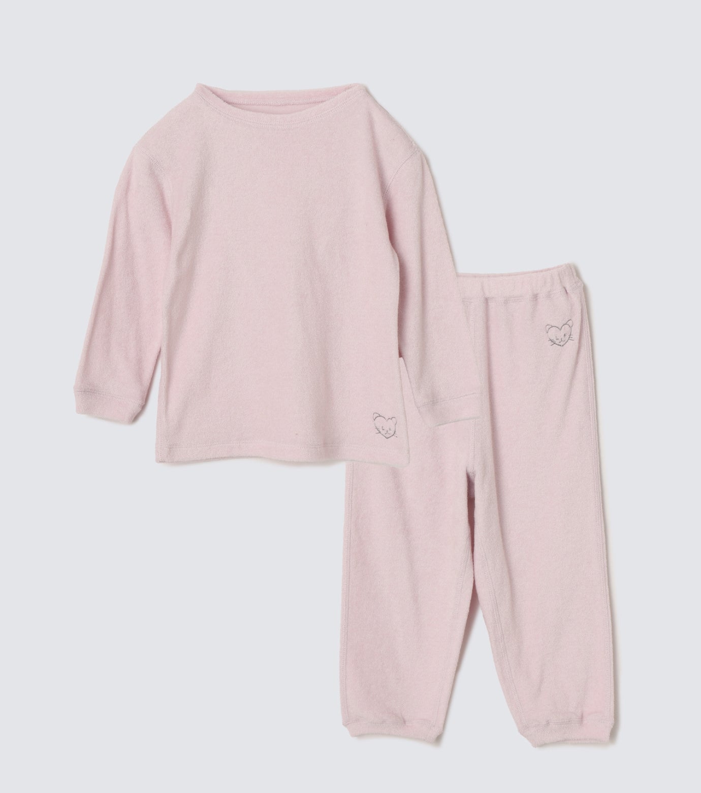 Lautashi×Foo Tokyo Cotton Cashmere Pile Kids Pink (Pullover x Pants)