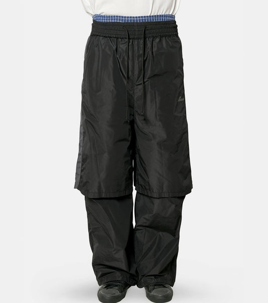 BLACK MENS TRIPLE LAYERED TRACK PANT