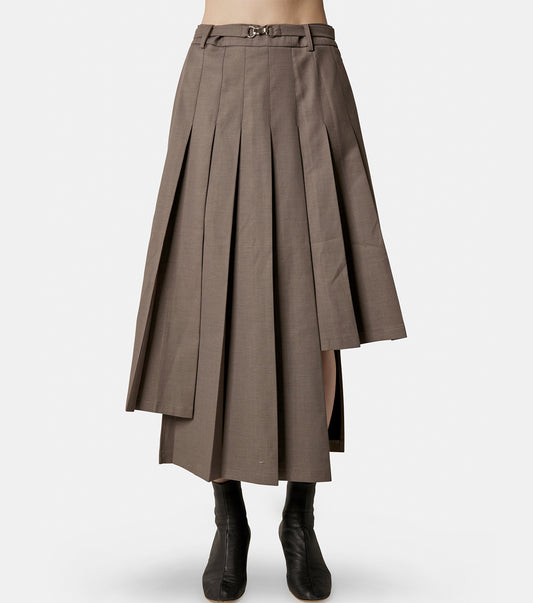 Box Pleats Midi Skirt