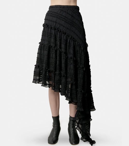 Asymmetrical Lace Tulle Skirt