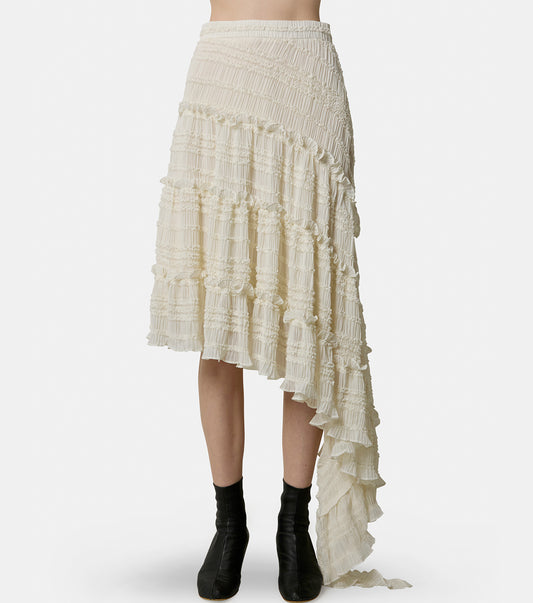 Asymmetrical Lace Tulle Skirt