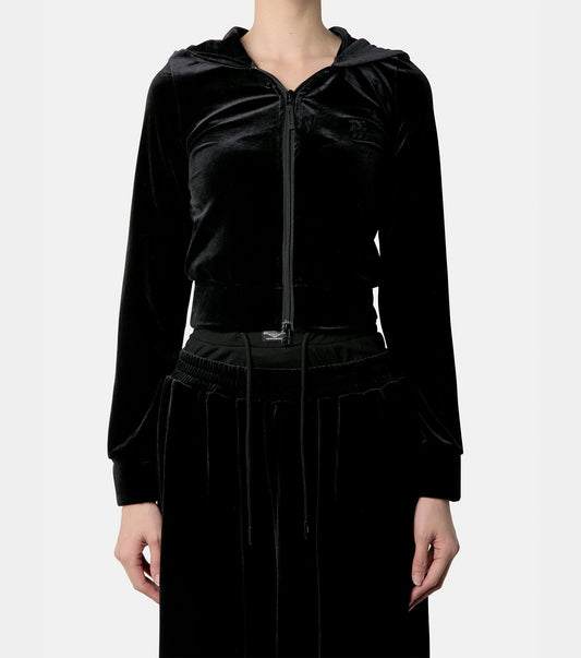 Micro Bra Velour Hoodie